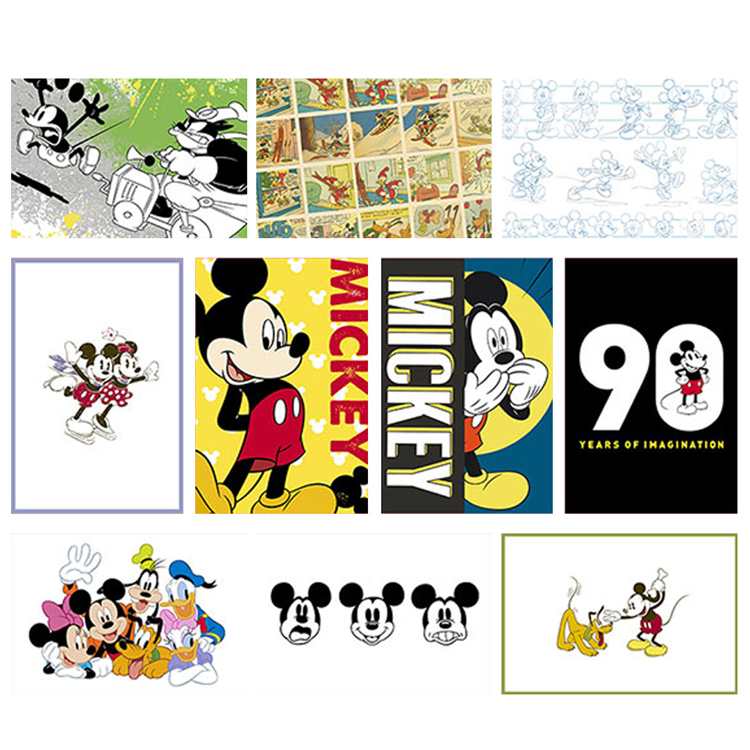 【ArtNouveau】ディズニー ミッキーマウス 90周年記念ポストカード集（100枚1セット）